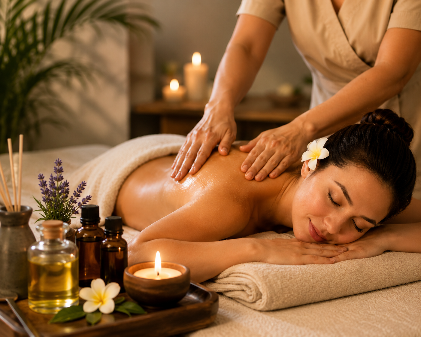 Relaxing aromatherapy massage