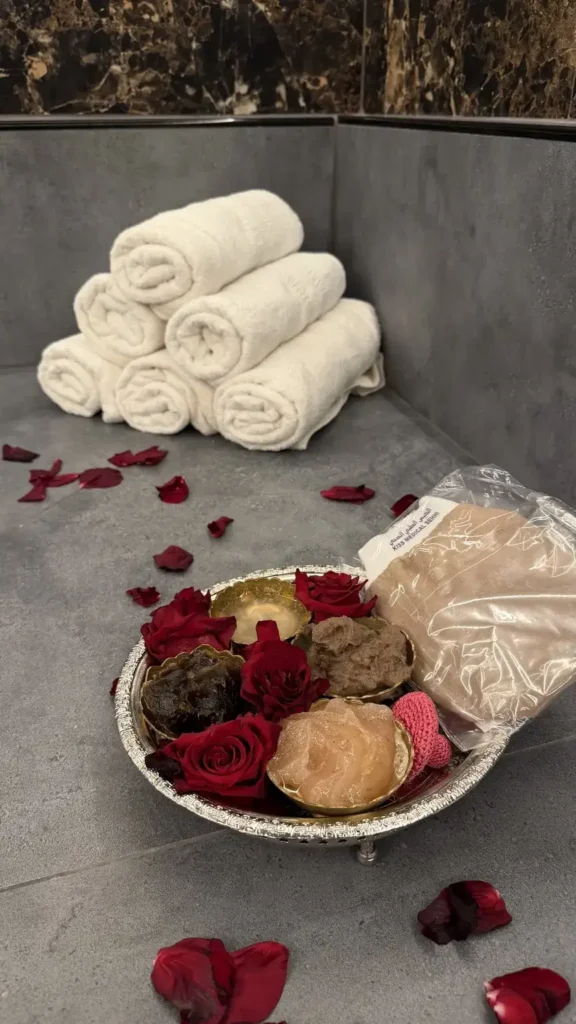 Authentic Moroccan Hammam products used during treatment