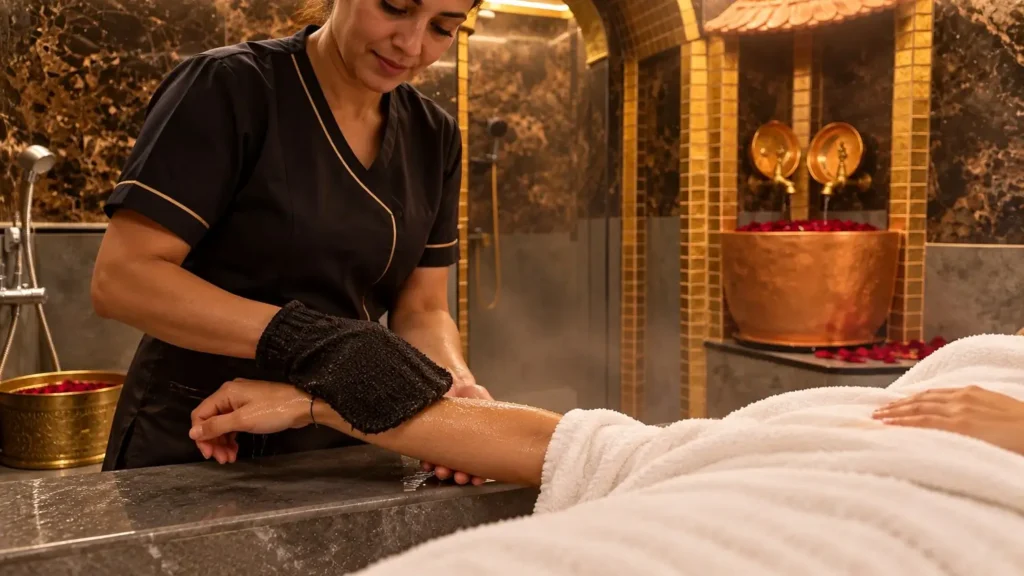 Moroccan Hammam Kessa Exfoliation